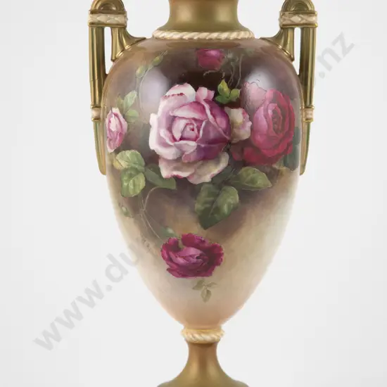 Royal Worcester Handled Mantle Vase
