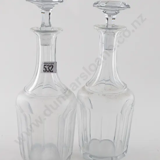 Pair C19th Decanters