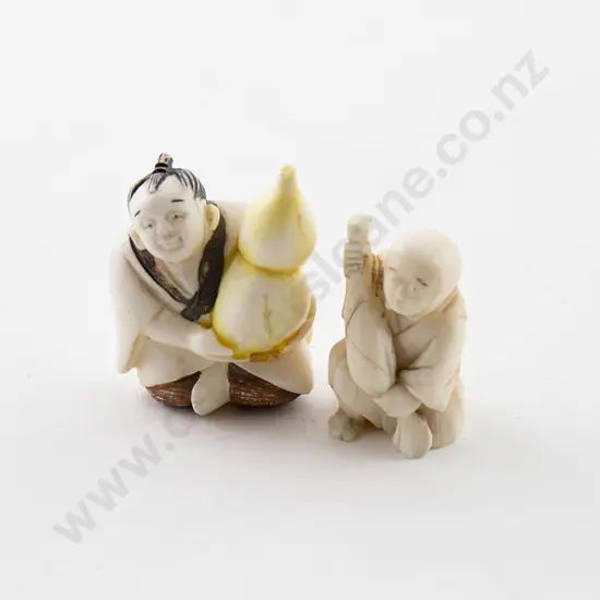 Two Carved Ivory Netsuke