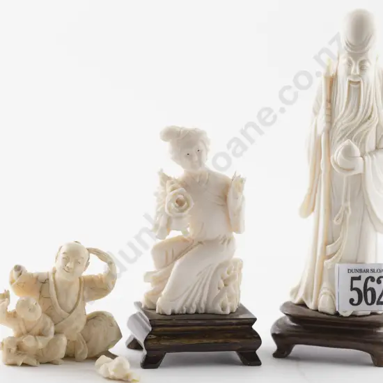 Three Carved Ivory Figures