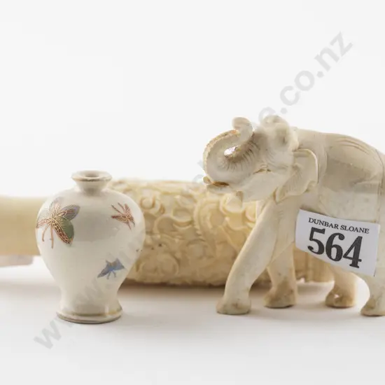 Carved Ivory Specimen Vase