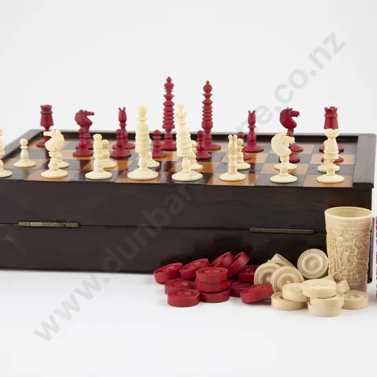 Late Victorian Rosewood & Fruitwood Game Compendium