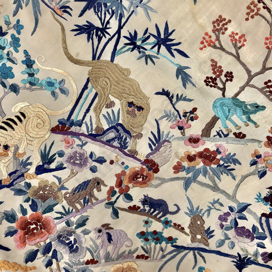 Early C19th Silk Embroidered Table Cover