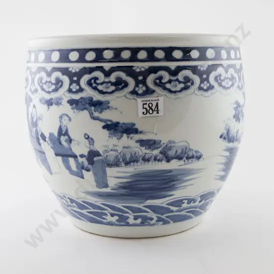 Large Blue & White Planter