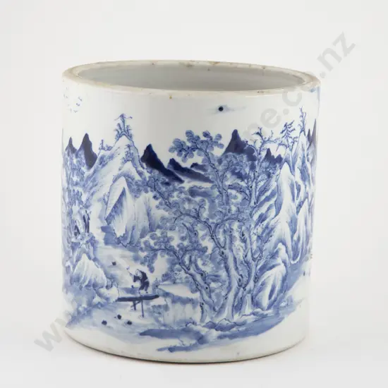 Underglaze Blue Cylindrical Storage Jar