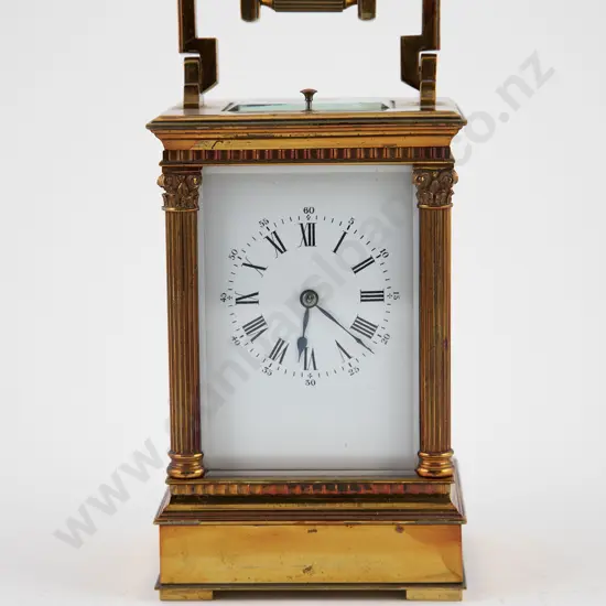 Large Late Vict Brass Cased Carriage Clock