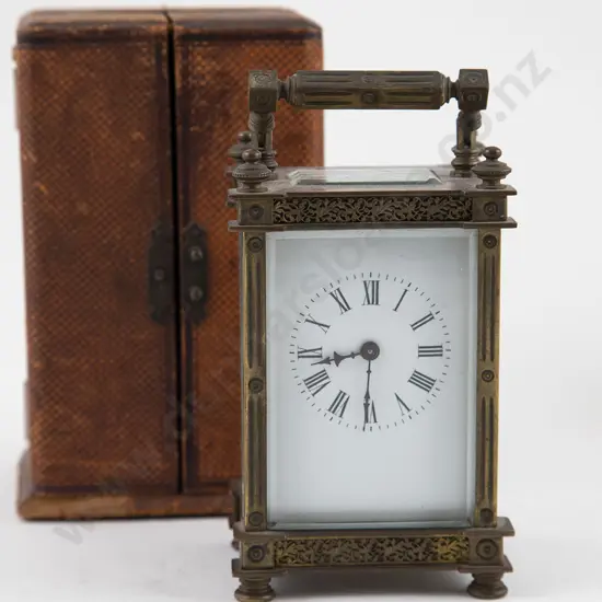 Late Vict Brass Cased Carriage Clock