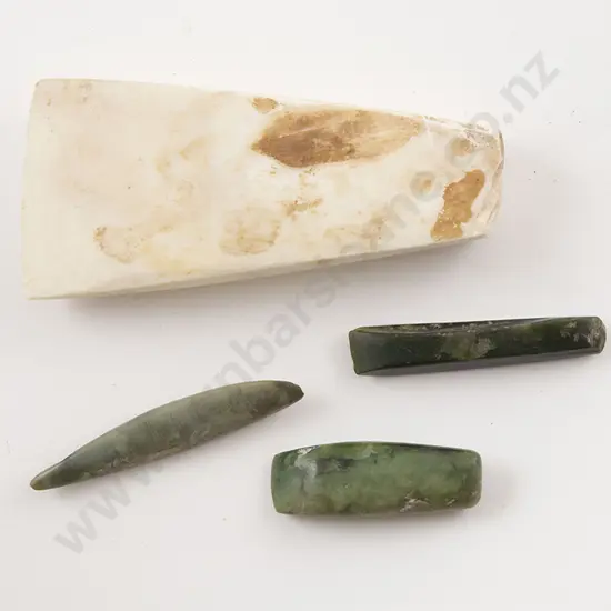 Three C18th or earlier Small Greenstone Whao (chisel)