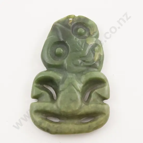A pre C19th Carved Maori Greenstone Hei Tiki