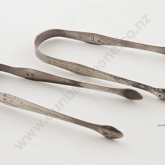 Two Pair Hester Bateman S/S Sugar Tongs