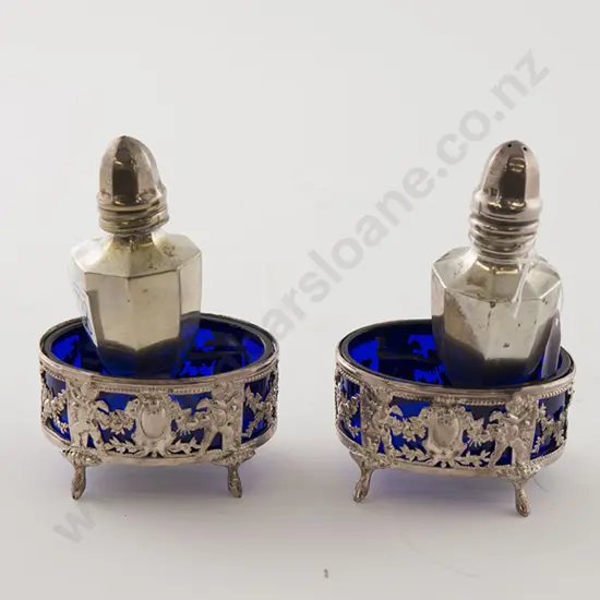 Pair European Silver Pepperettes