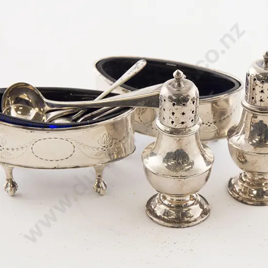 Pair Edw VII S/S Elliptical Salts