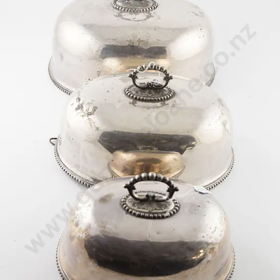 Set Of 3 S/P Graduated Meat Dish Covers