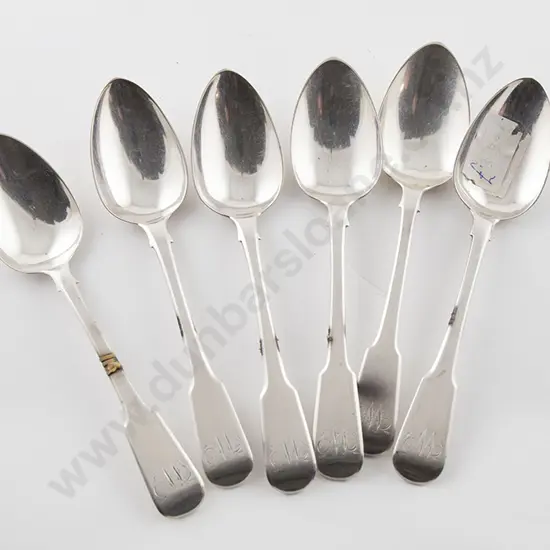 Composed Set 6 C19th S/S Dessert Spoons