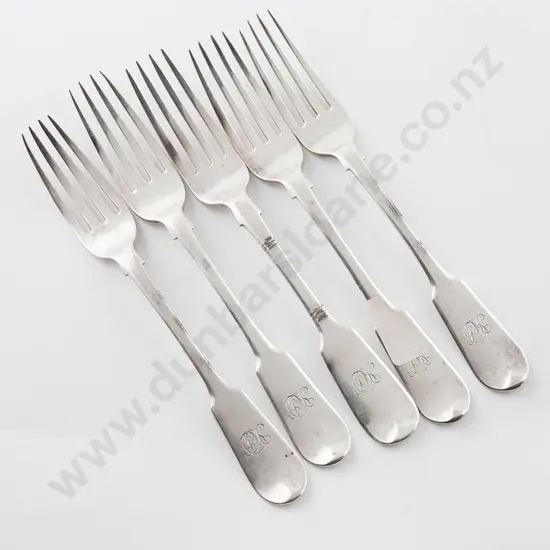 Composed Set Of 5 C19th S/S Tableforks