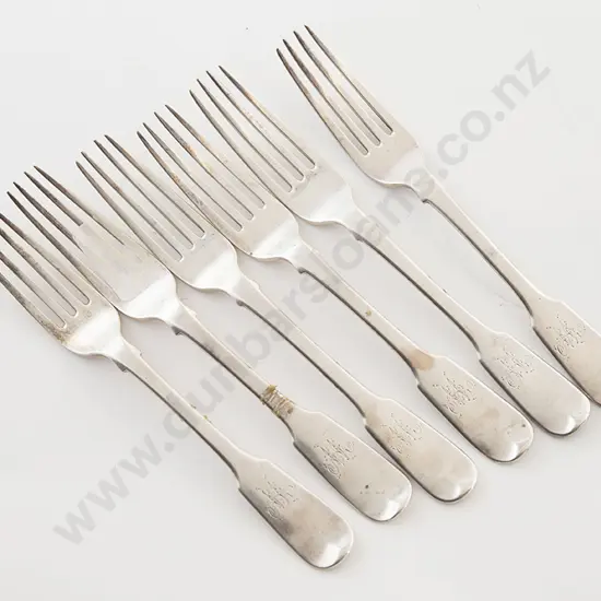 Set Of 6 Wm IV S/S Dessert Forks