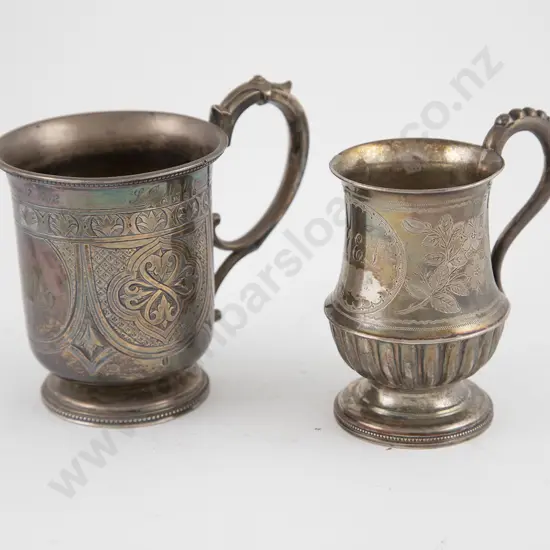 Two Vict S/S Christening Mugs