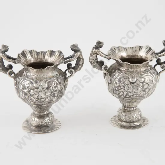 Small Pair Dutch Silver Vases