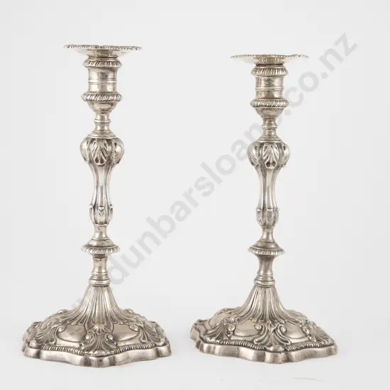 Pair Geo III S/S Table Candlesticks