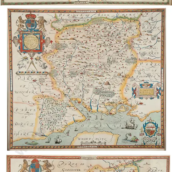 Three Antique Hand Coloured Maps