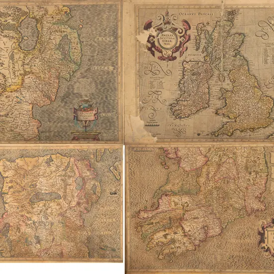 Four Antique Hand Coloured Maps