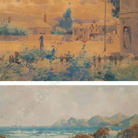 C H Howorth - Lyall Bay & Attributed J M Nairn - Cuba Street/ Webb Street