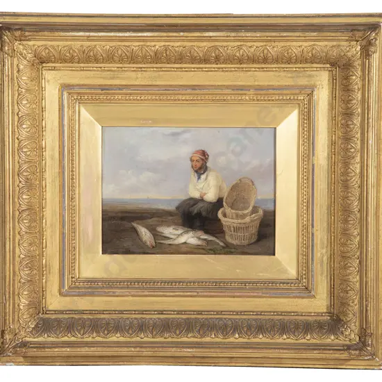 European C19th - Fisherman with Catch