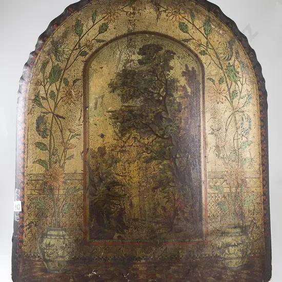 C19th French Papier Mache Fire Screen