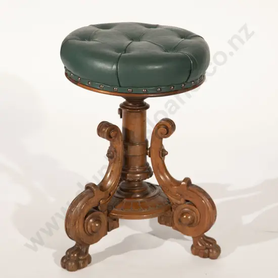 Victorian Walnut Revolving Piano Stool