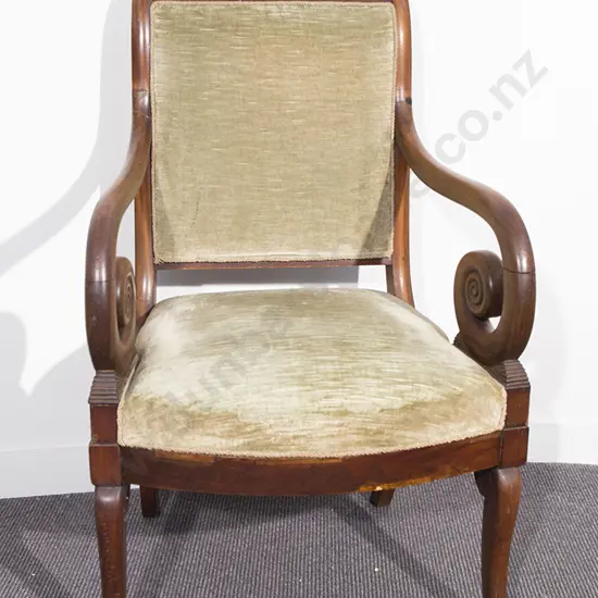 C19th Mahogany Regence Armchair