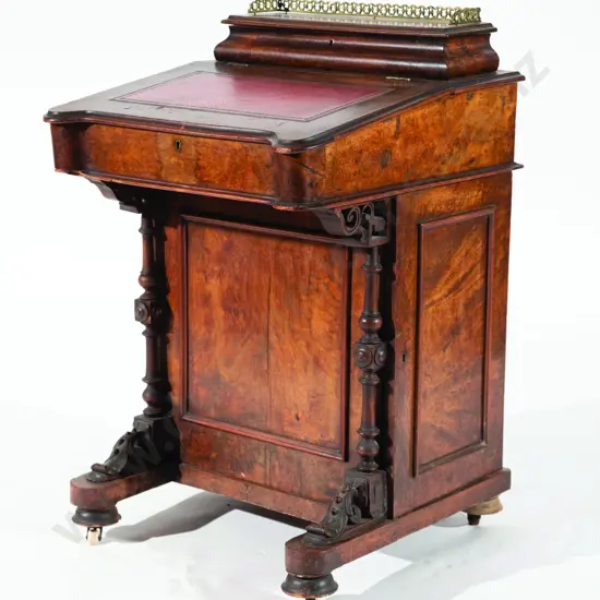 Victorian Burr Walnut Davenport