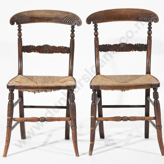 Pair Regency Simulated Rosewood Side Chairs