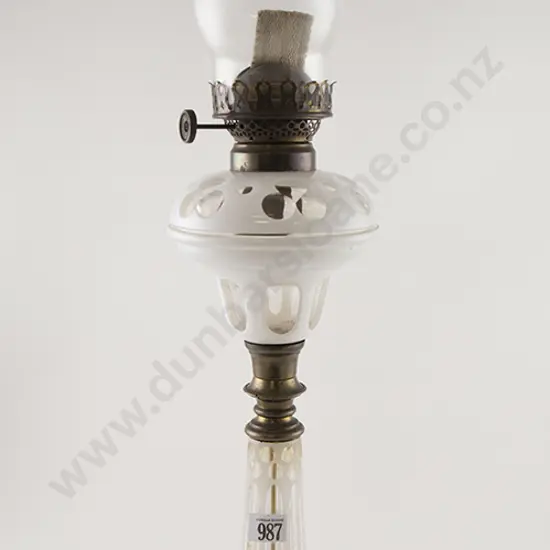 Bohemian Glass Kerosene Lamp