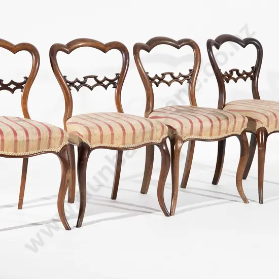Set of Four Victorian Rosewood Dining Chairs