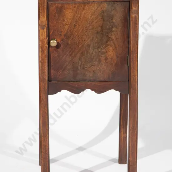 Geo III Mahogany Tray Top Bedside Cabinet