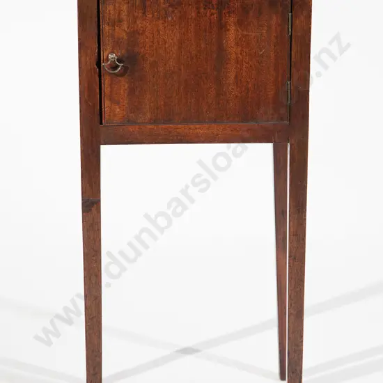 Geo III Mahogany Tray Top Bedside Cabinet