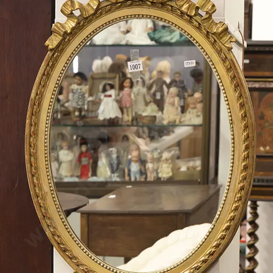 C19th Giltwood Oval Wall Mirror