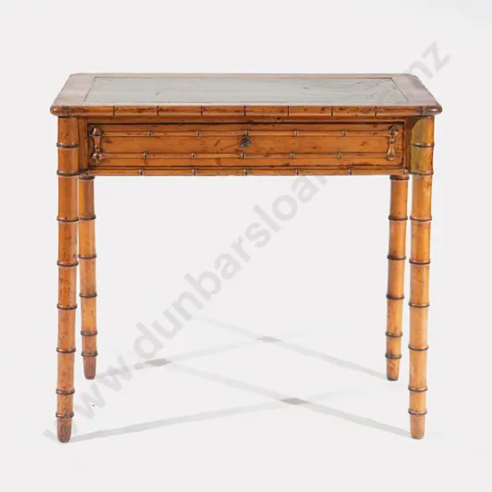C19th Pine and Simulated Bamboo Writing Table