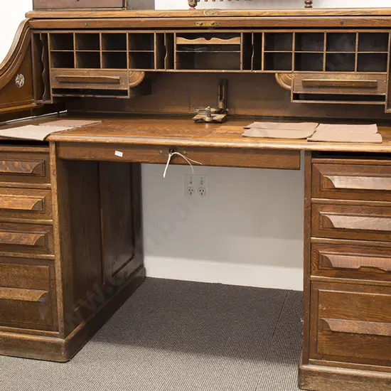 Cutler Oak Rolltop Desk