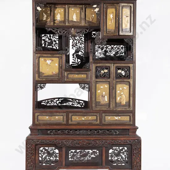 Large C19th Japanese Hardwood Shodana