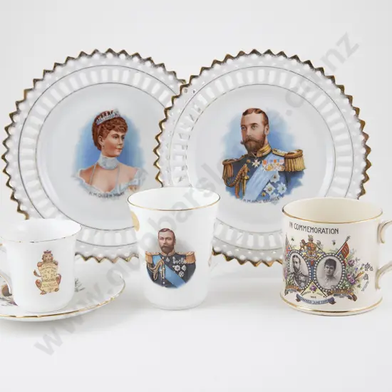 Six King Geo V & Queen Mary Commemorative China Pieces
