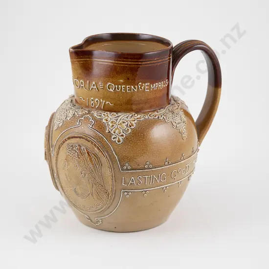 Doulton Lambeth Queen Victoria Diamond Jubilee Jug