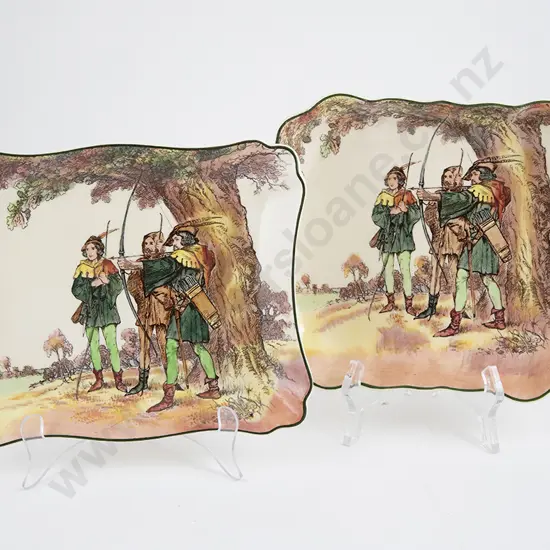 Two Royal Doulton Under The Greenwood Tree Oblong Shallow Bowls