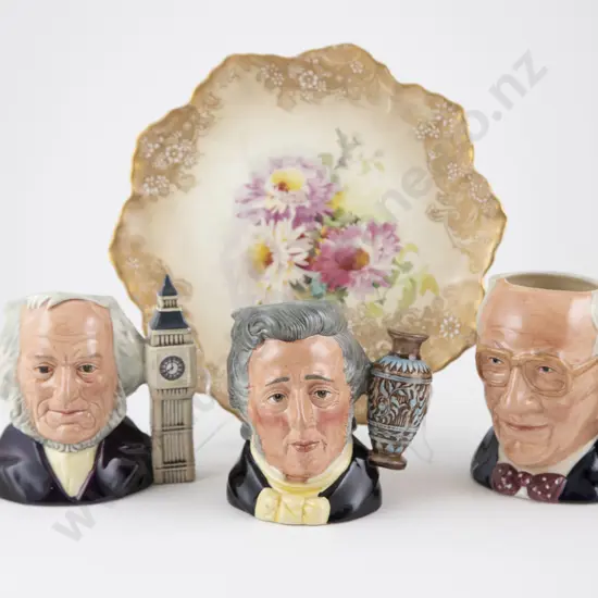 Three Royal Doulton Character Jugs & Burslem Plate