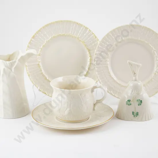 Belleek Moulded Cup & Saucer