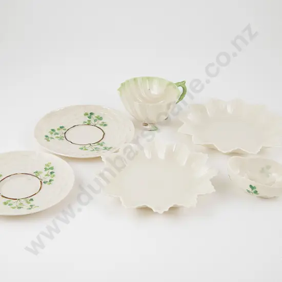 Six Pieces Belleek Porcelain