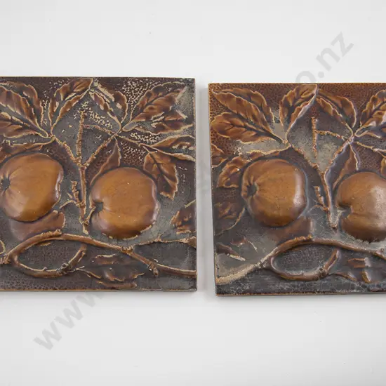 Pair Minton Hollins & Co Art Nouveau Tiles