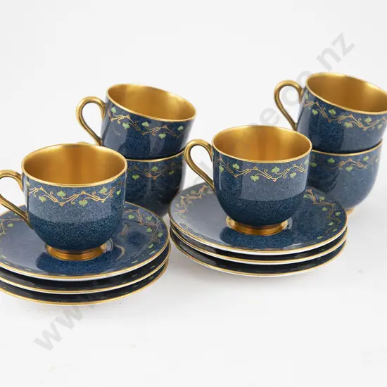 Six Royal Worcester Coffee Cup and Saucers