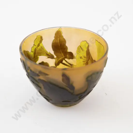 Small Galle Acid Etched Glass Bowl