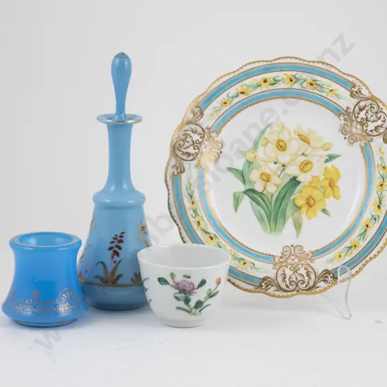 Late C19th Sky Blue Glass Scent Flask